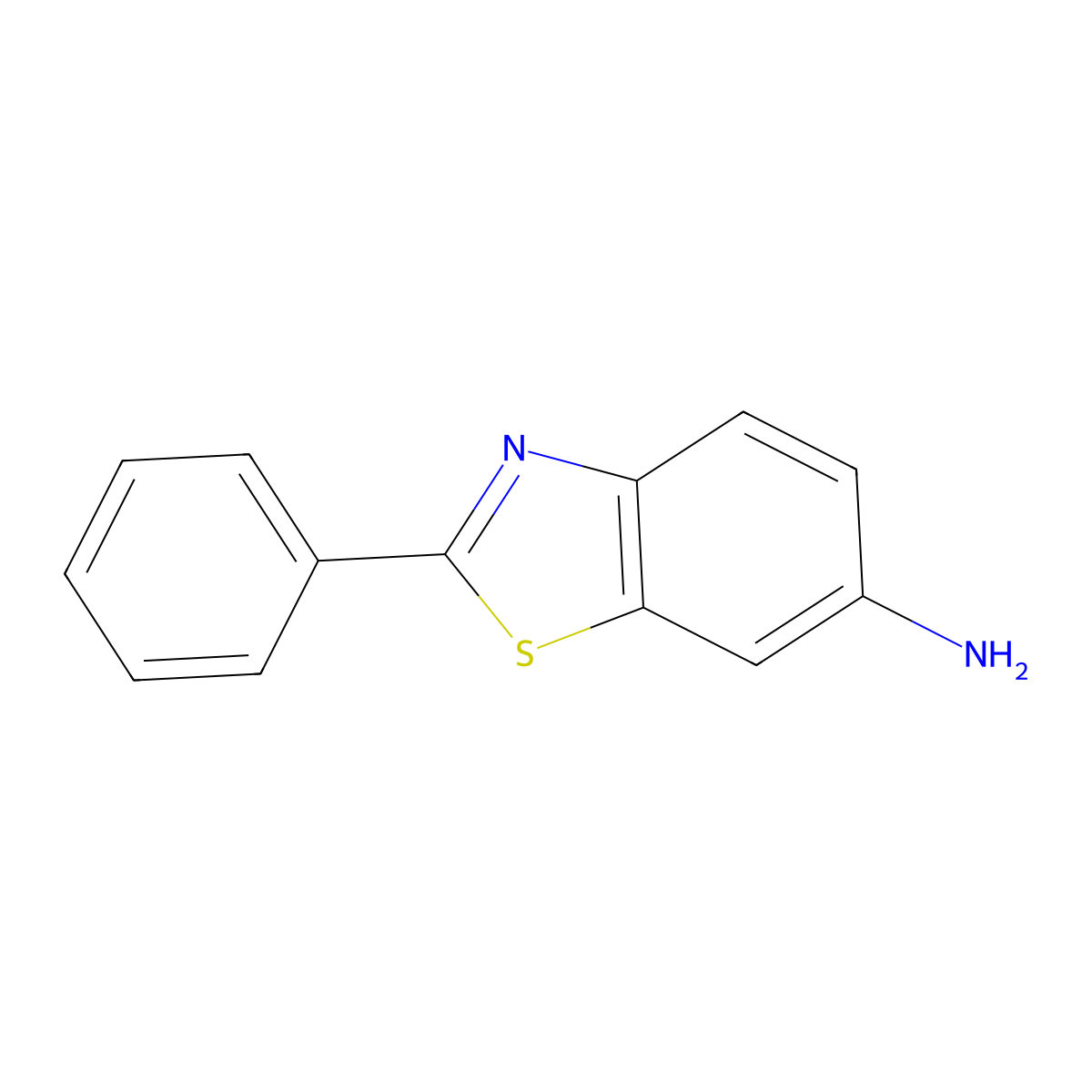 2-Phenyl-benzothiazol-6-ylamine molecular structure, CAS 6392-97-8