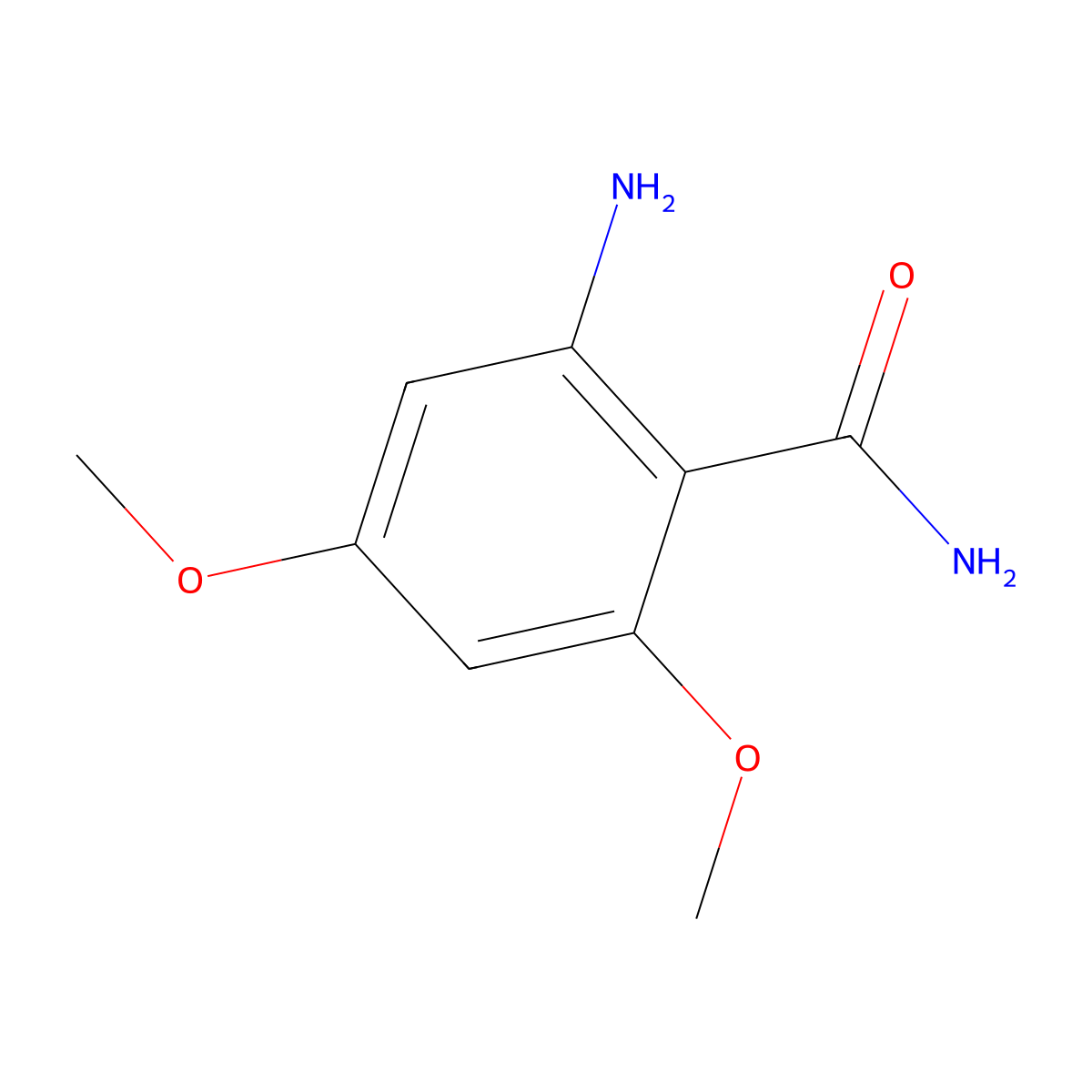 2-Amino-4,6-dimethoxybenzamide molecular structure, CAS 63920-73-0