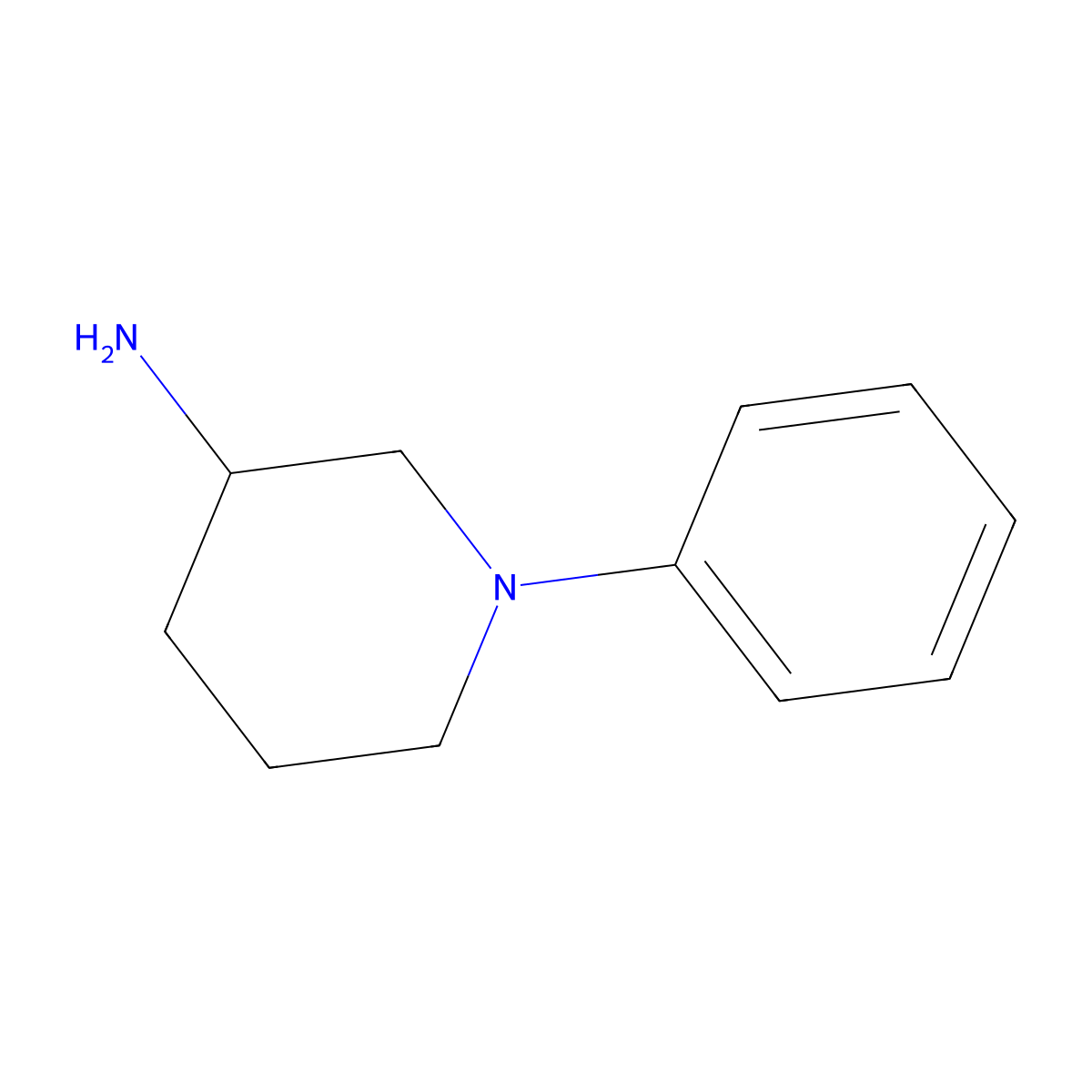 1-Phenylpiperidin-3-amine molecular structure, CAS 63921-21-1