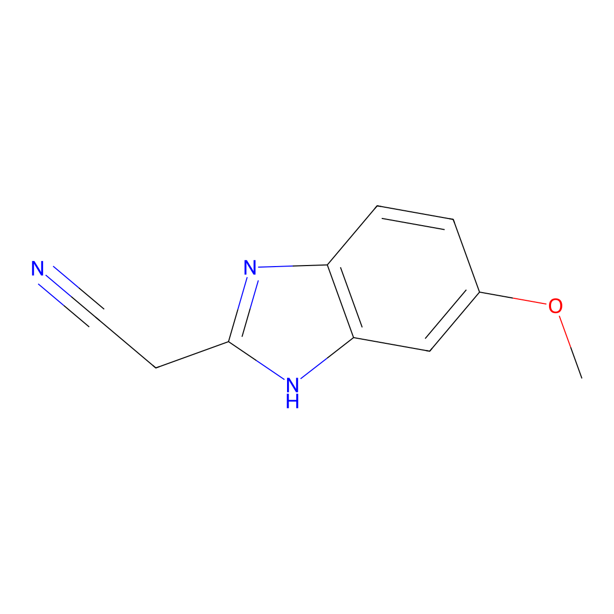 2-(Cyanomethyl)-5-methoxybenzimidazole molecular structure, CAS 63928-15-4