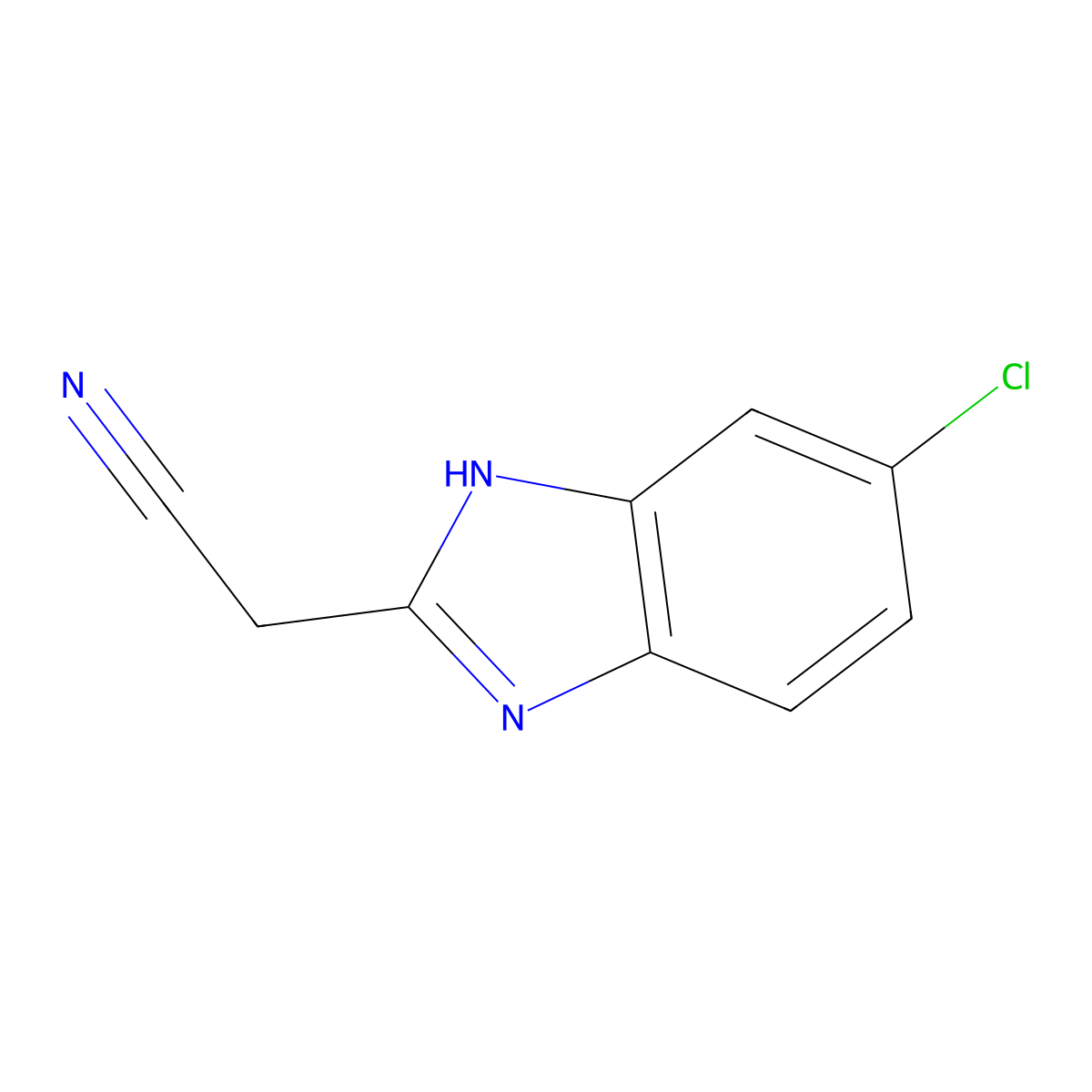 2-(Cyanomethyl)-5-chlorobenzimidazole molecular structure, CAS 63928-16-5