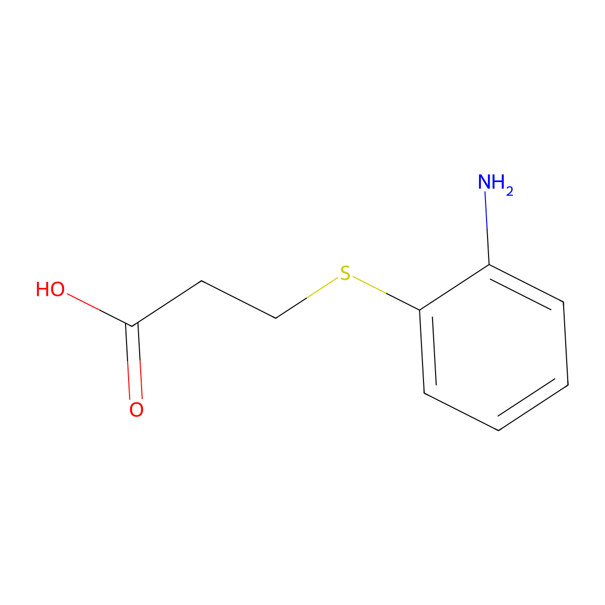 3-(2-Aminophenylthio)propanoic acid molecular structure, CAS 63928-26-7