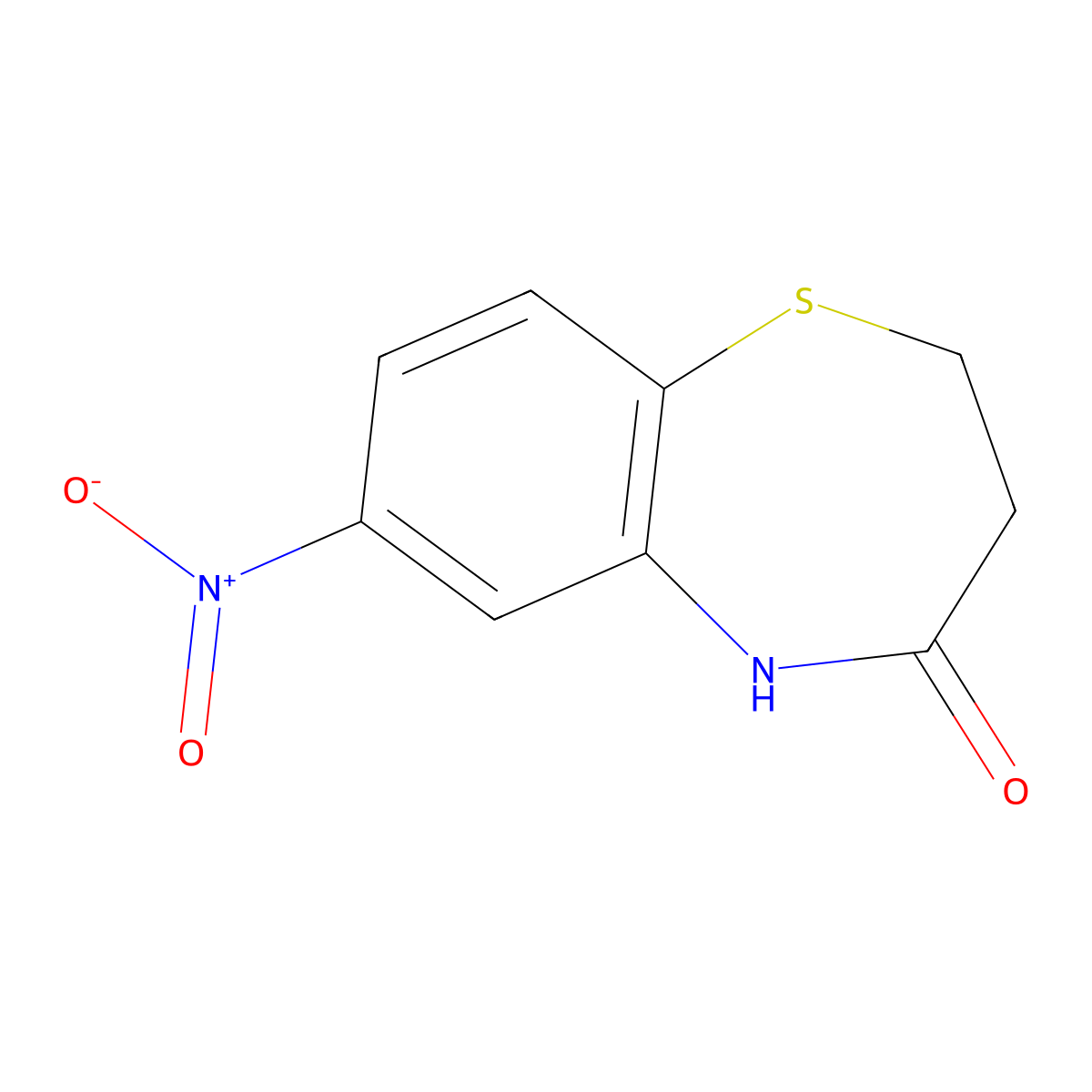 7-Nitro-2,3,4,5-tetrahydro-1,5-benzothiazepin-4-one molecular structure, CAS 63928-35-8
