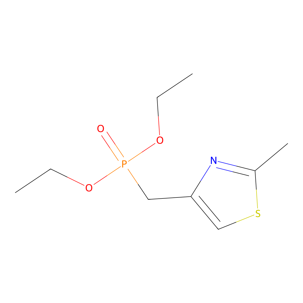 4-(Diethoxyphosphorylmethyl)-2-methyl-1,3-thiazole molecular structure, CAS 63928-37-0