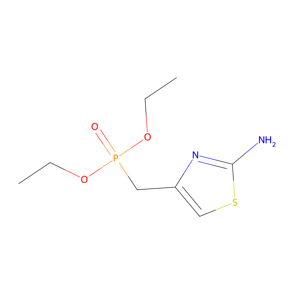 Diethyl P-[(2-amino-4-thiazolyl)methyl]phosphonate molecular structure, CAS 63928-40-5