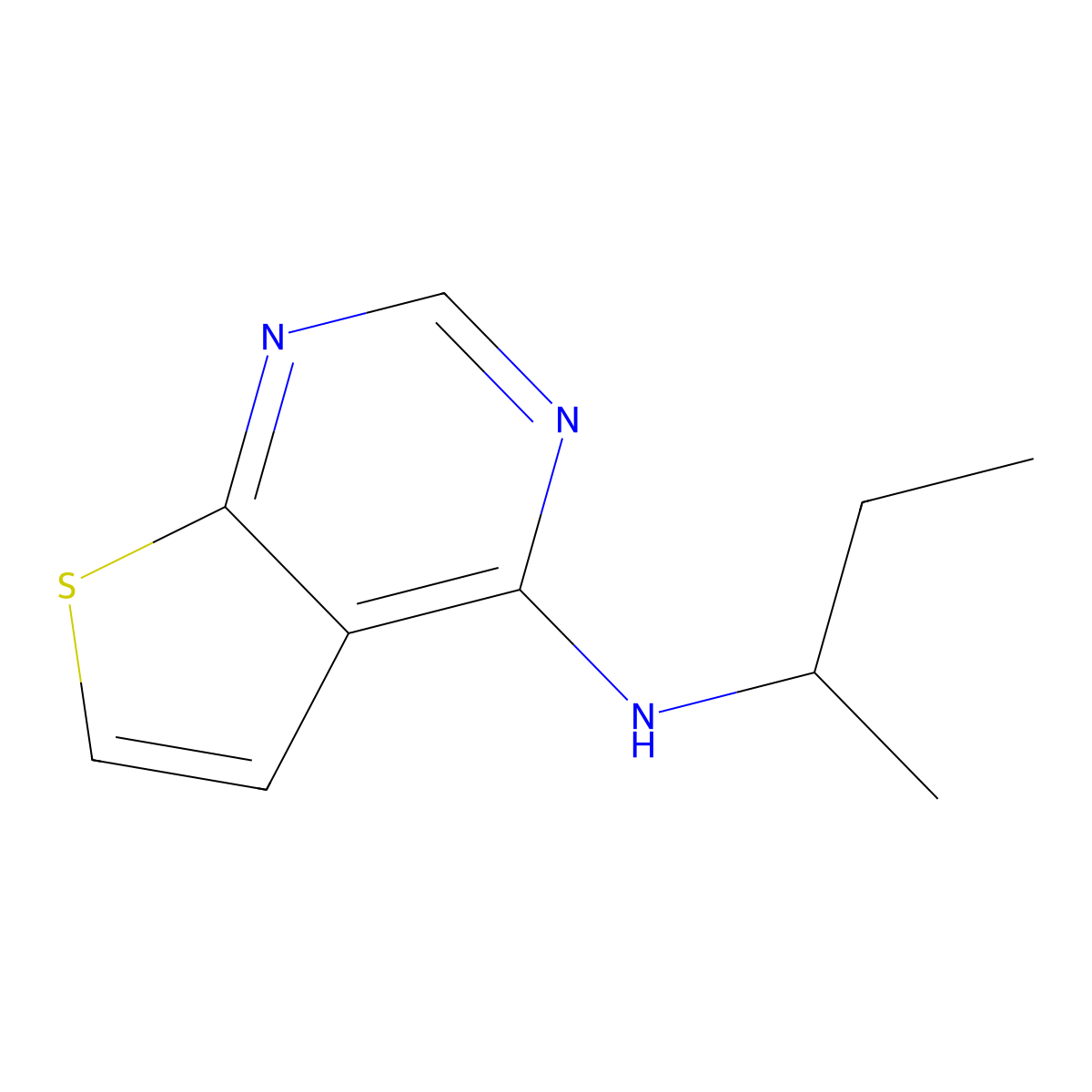 N-(sec-Butyl)thieno[2,3-d]pyrimidin-4-amine molecular structure, CAS 63929-06-6