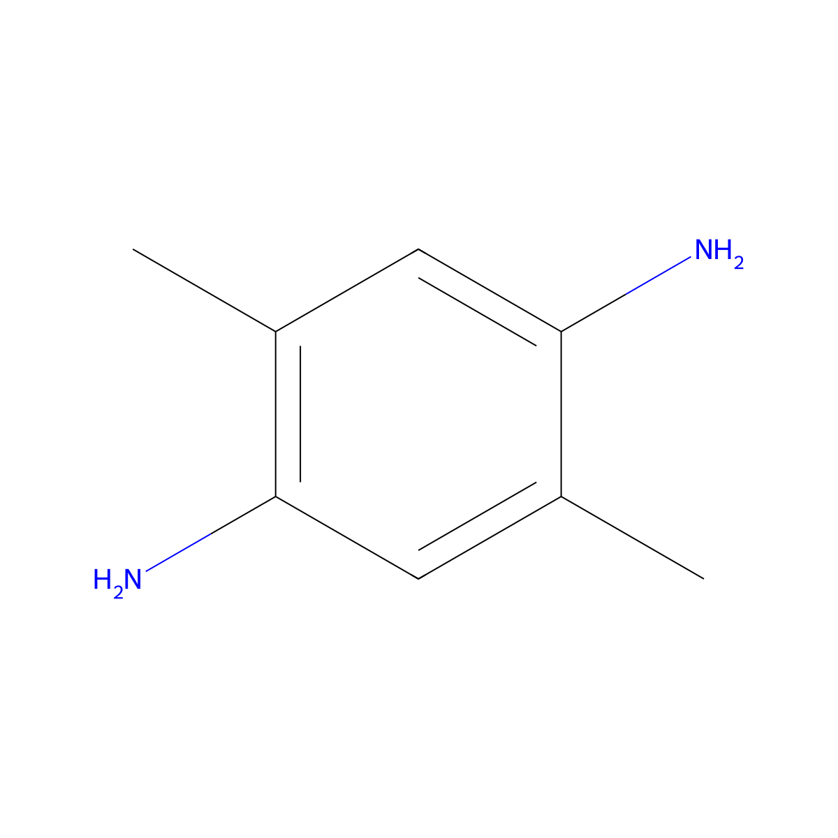 2,5-Dimethyl-p-phenylenediamine molecular structure, CAS 6393-01-7