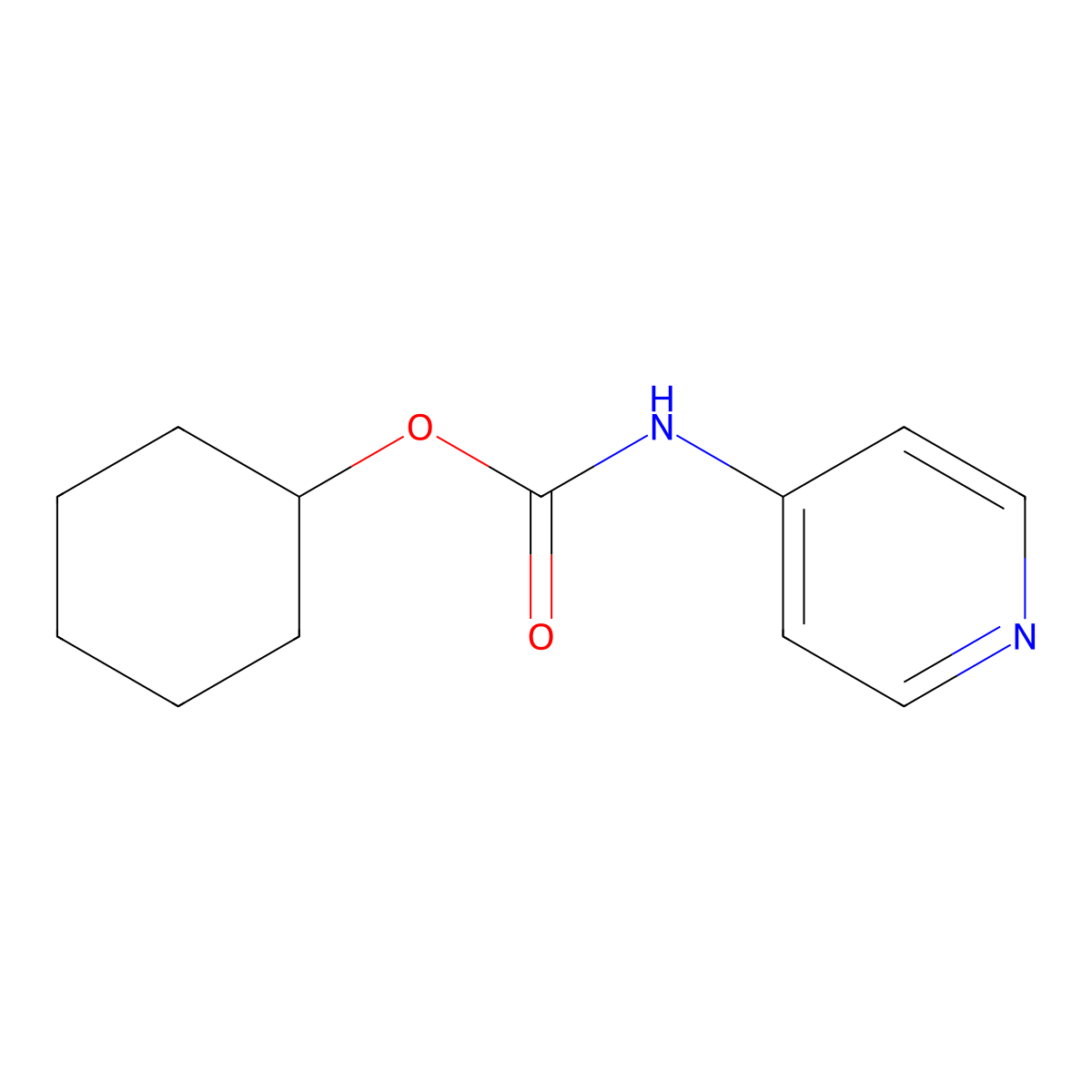 cyclohexyl N-pyridin-4-ylcarbamate molecular structure, CAS 6393-14-2