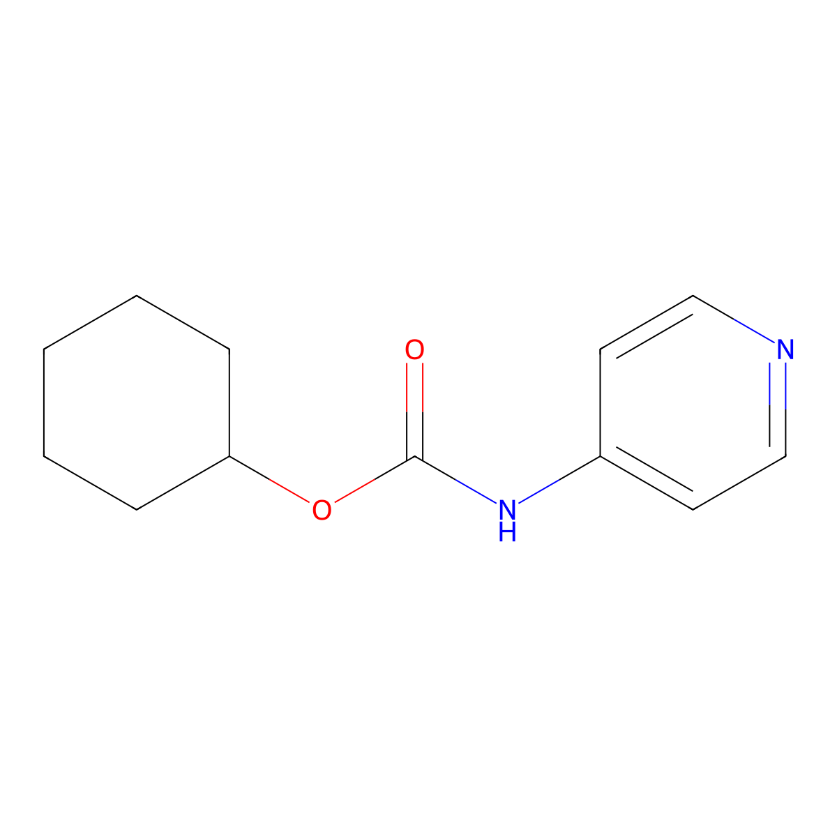 cyclohexyl N-pyridin-4-ylcarbamate molecular structure, CAS 6393-14-2