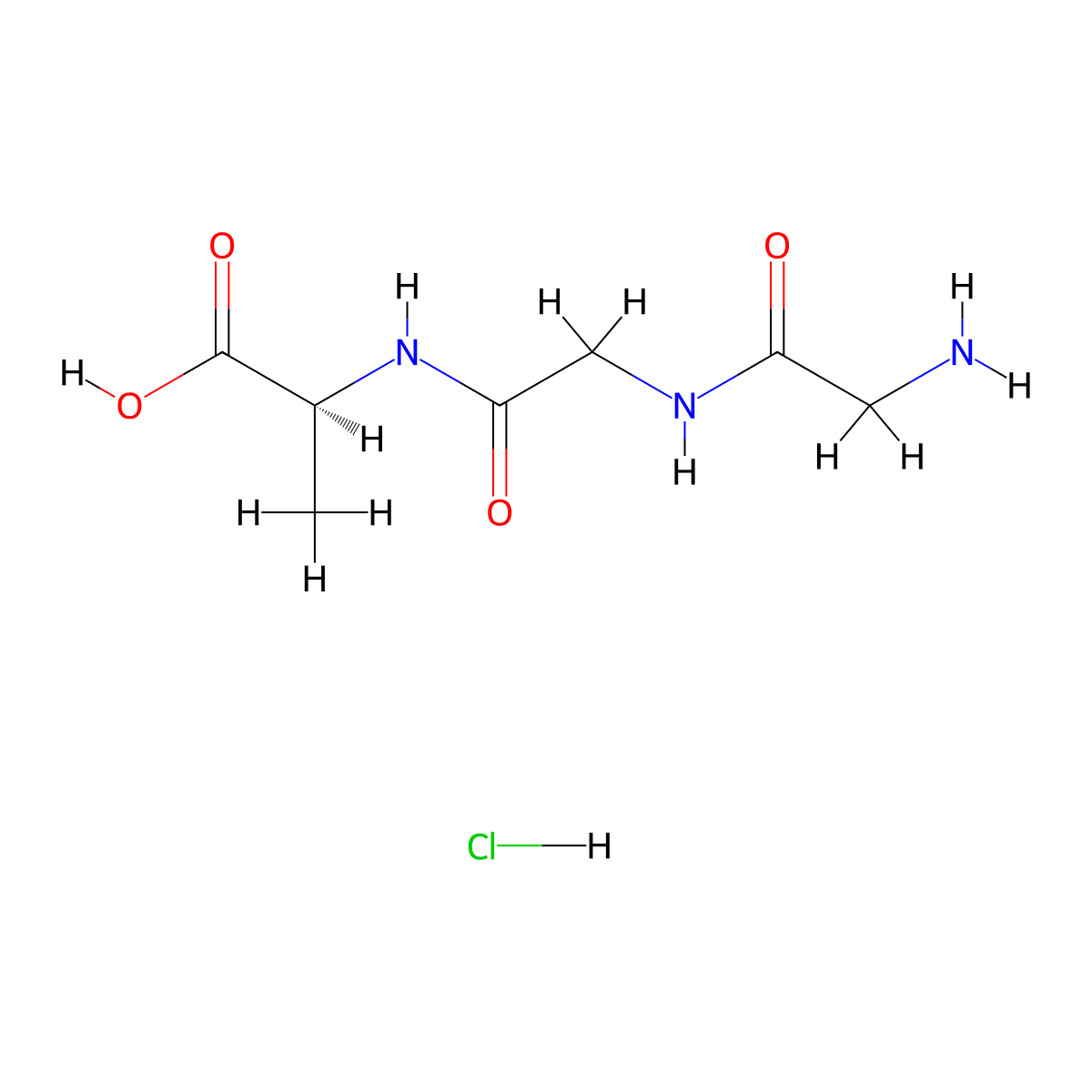 N-(N-glycylglycyl)-L-Alanine monohydrochloride molecular structure, CAS 63934-26-9
