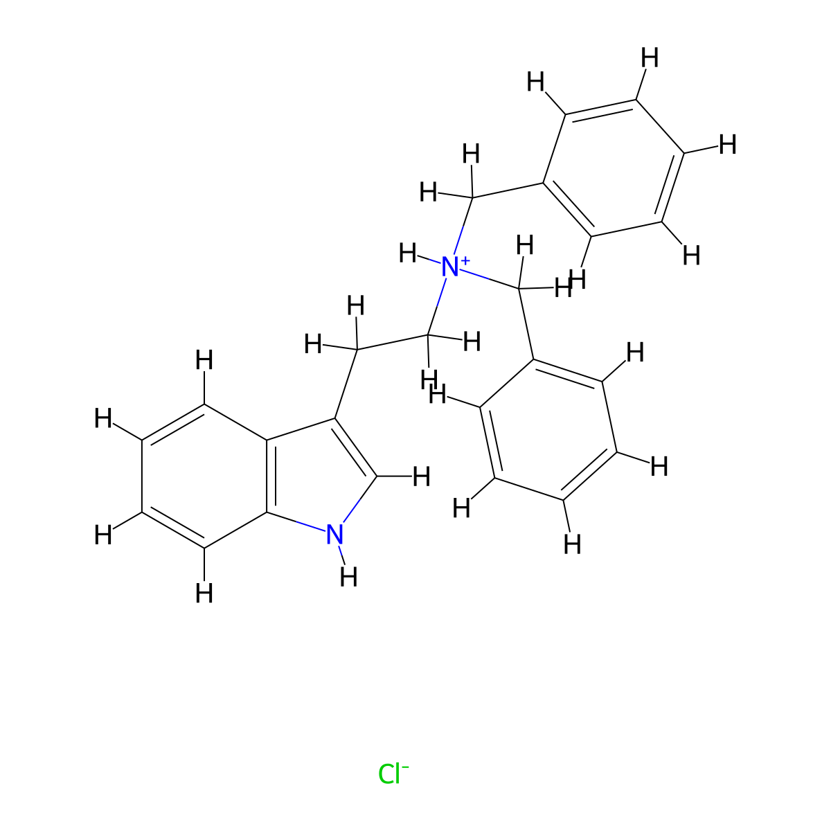 Indole, 3-(2-(dibenzylamino)ethyl)-, monohydrochloride molecular structure, CAS 63938-56-7