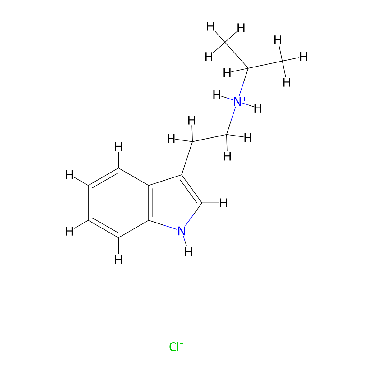 Indole, 3-(2-(isopropylamino)ethyl)-, monohydrochloride molecular structure, CAS 63938-60-3