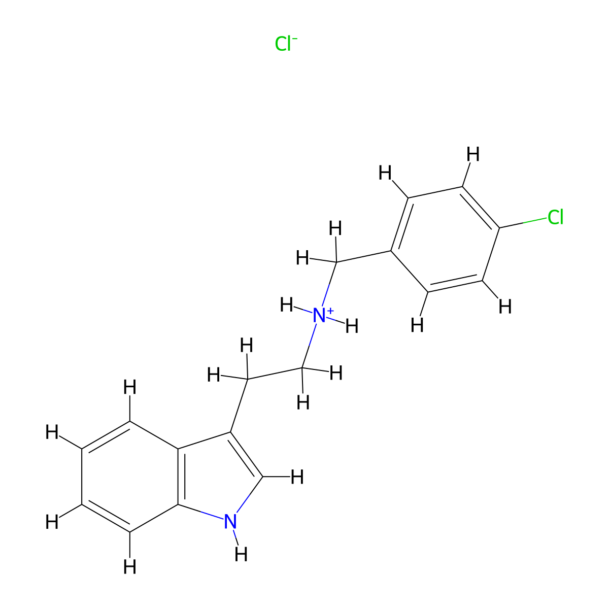 Indole, 3-(2-(4-chlorobenzylamino)ethyl)-, monohydrochloride molecular structure, CAS 63938-62-5