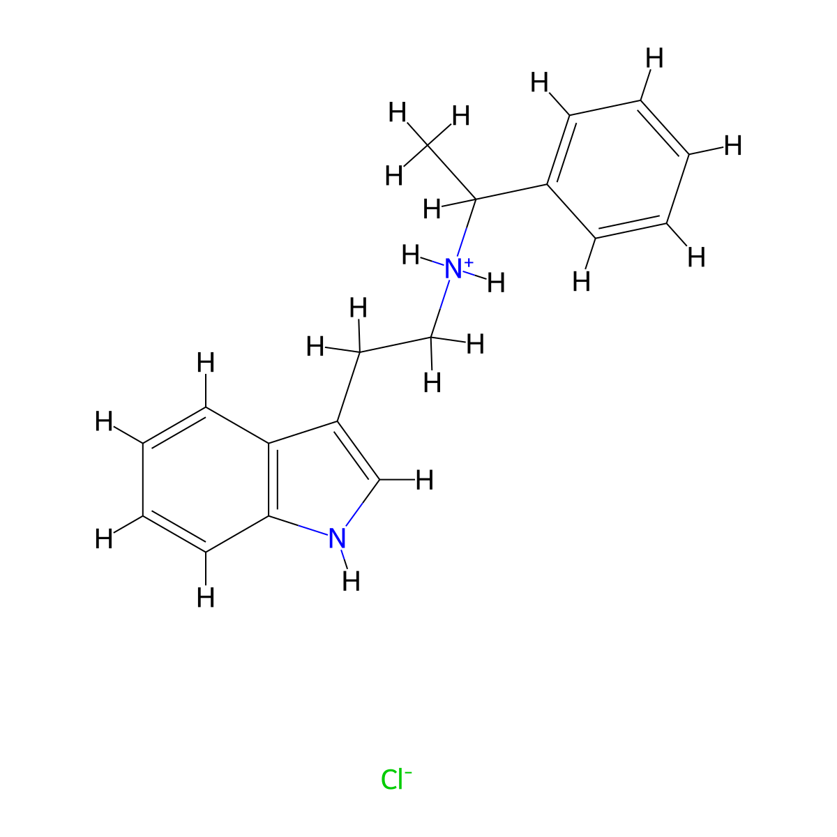 Indole, 3-(2-(alpha-methylbenzylamino)ethyl)-, monohydrochloride molecular structure, CAS 63938-68-1