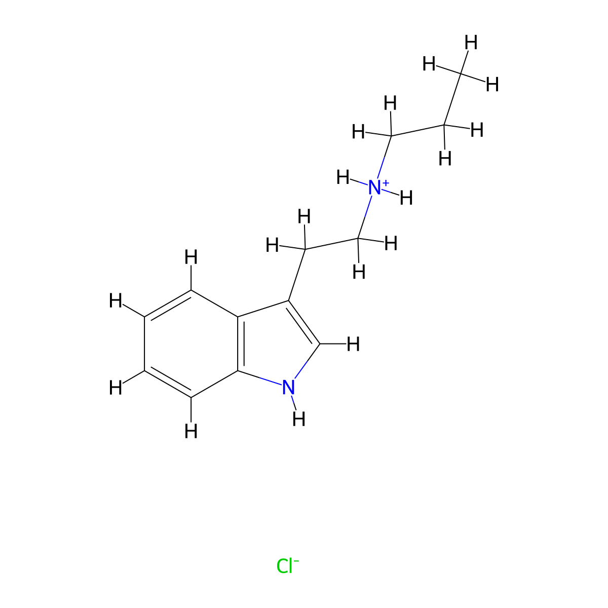Indole, 3-(2-(n-propylamino)ethyl)-, monohydrochloride molecular structure, CAS 63938-70-5