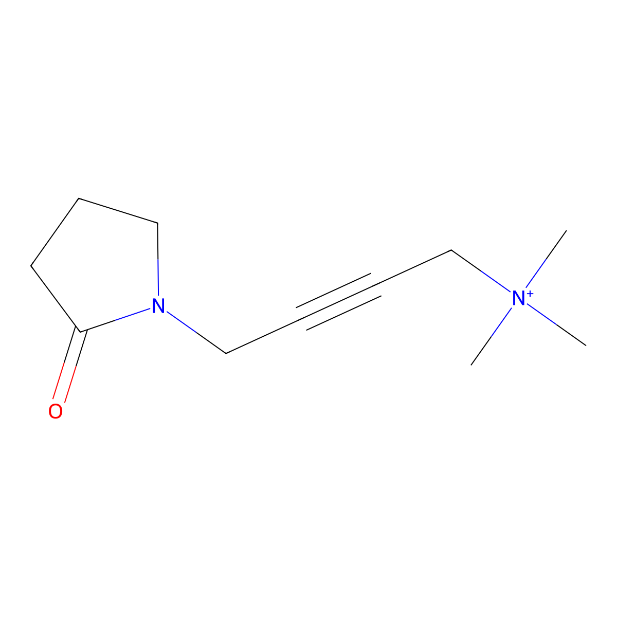 N,N,N-Trimethyl-4-(2-oxo-1-pyrrolidinyl)-2-butyn-1-aminium molecular structure, CAS 63939-65-1
