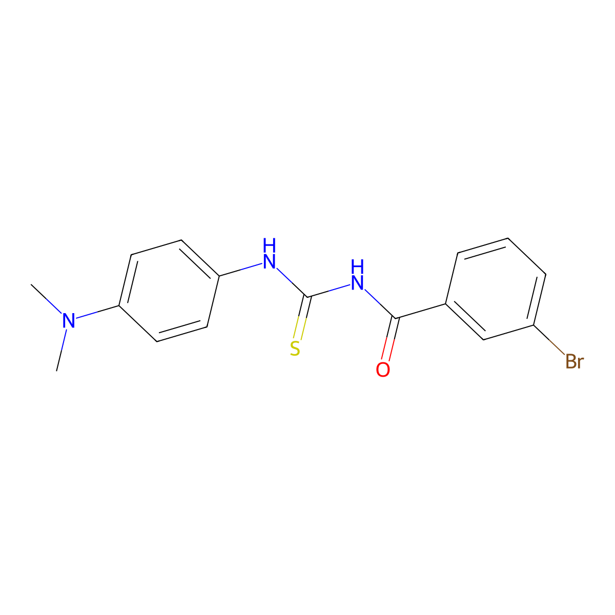 3-bromo-N-[[4-(dimethylamino)phenyl]carbamothioyl]benzamide molecular structure, CAS 6394-07-6