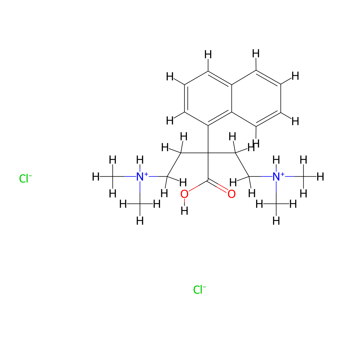 1-Naphthaleneacetic acid, alpha,alpha-bis(2-(dimethylamino)ethyl)-, dihydrochloride molecular structure, CAS 6394-74-7