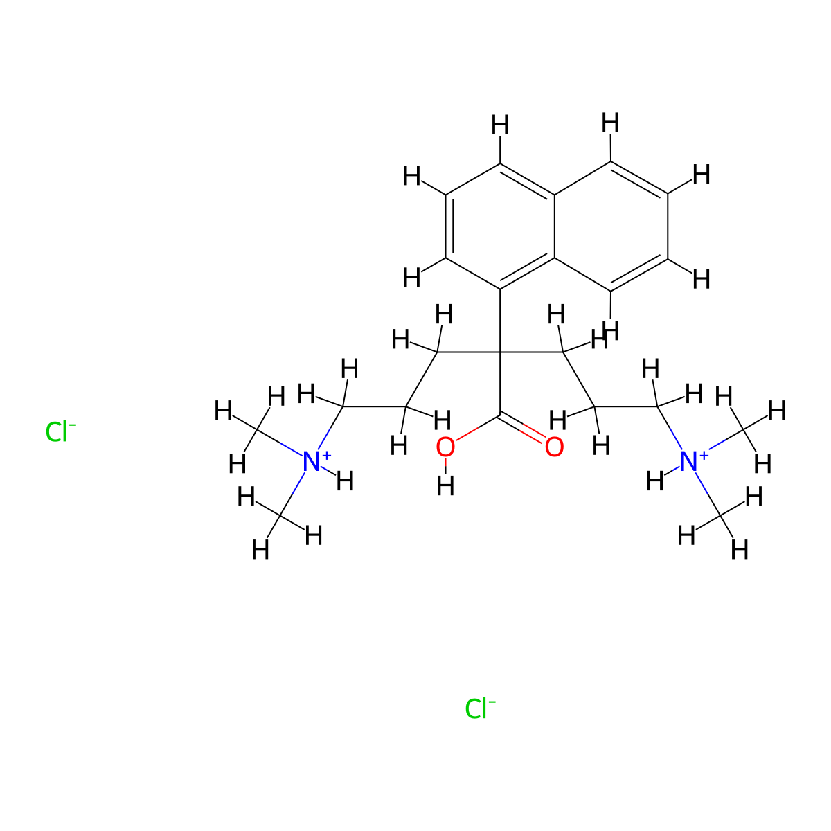 1-Naphthaleneacetic acid, alpha,alpha-bis(3-(dimethylamino)propyl)-, dihydrochloride molecular structure, CAS 6394-76-9