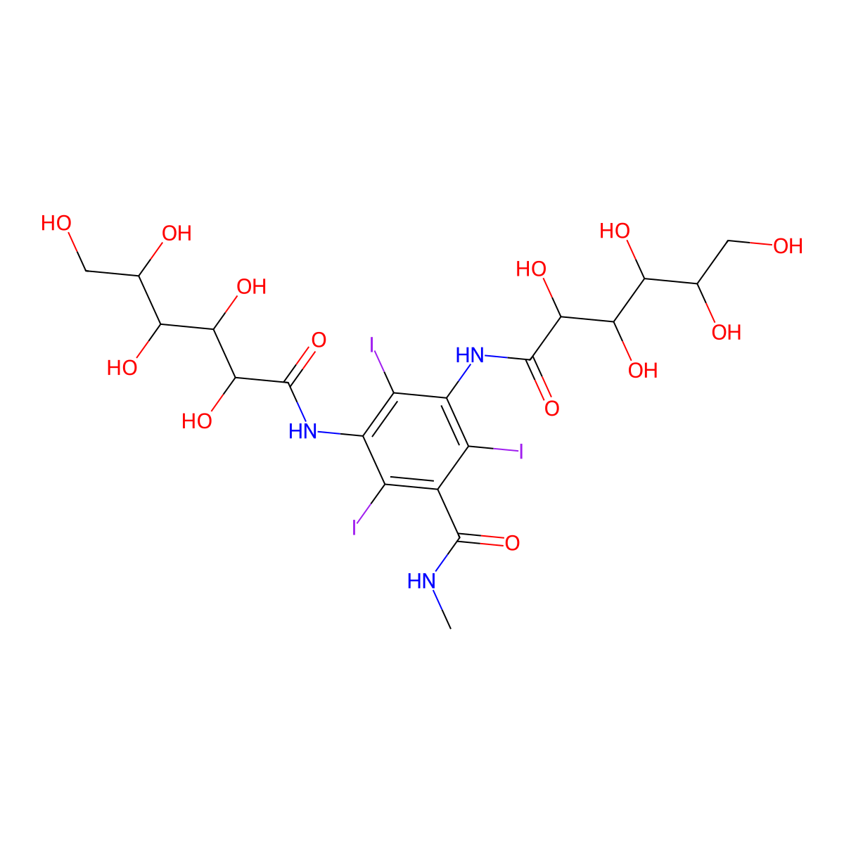Ioglucomide molecular structure, CAS 63941-74-2