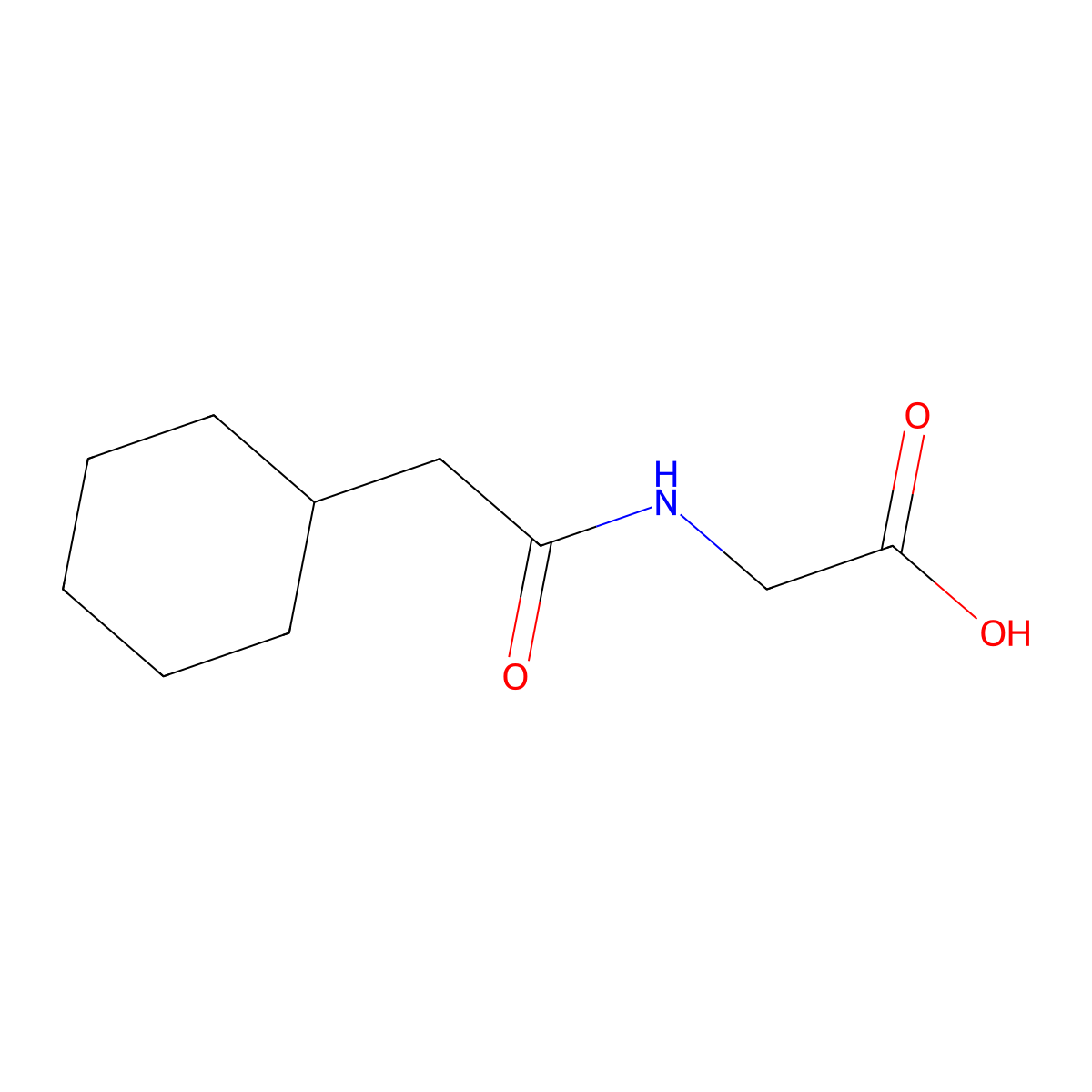 2-(2-Cyclohexylacetamido)acetic acid molecular structure, CAS 63942-64-3
