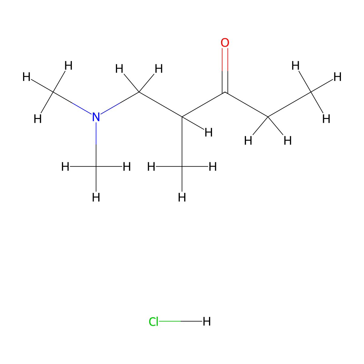 1-(Dimethylamino)-2-methylpentan-3-one--hydrogen chloride (1/1) molecular structure, CAS 63942-70-1
