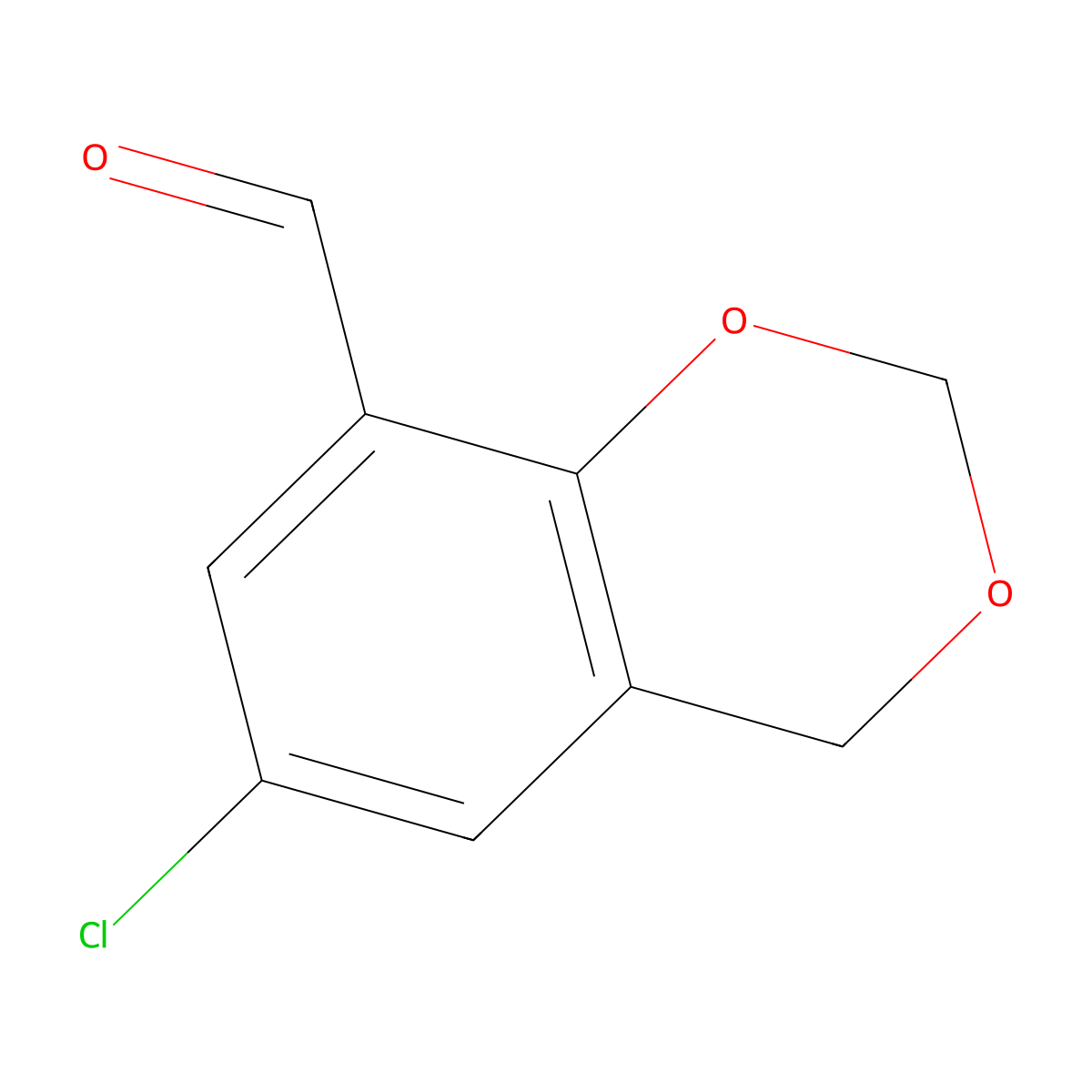 6-chloro-4H-1,3-benzodioxine-8-carbaldehyde molecular structure, CAS 63944-31-0