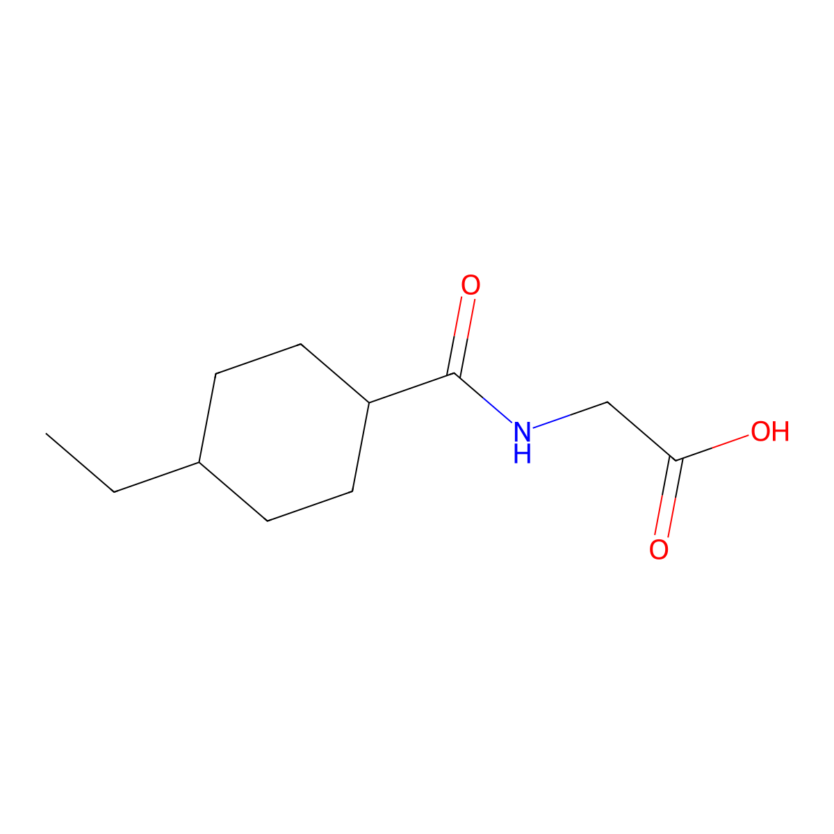 N-[(4-ethylcyclohexyl)carbonyl]glycine molecular structure, CAS 639463-76-6