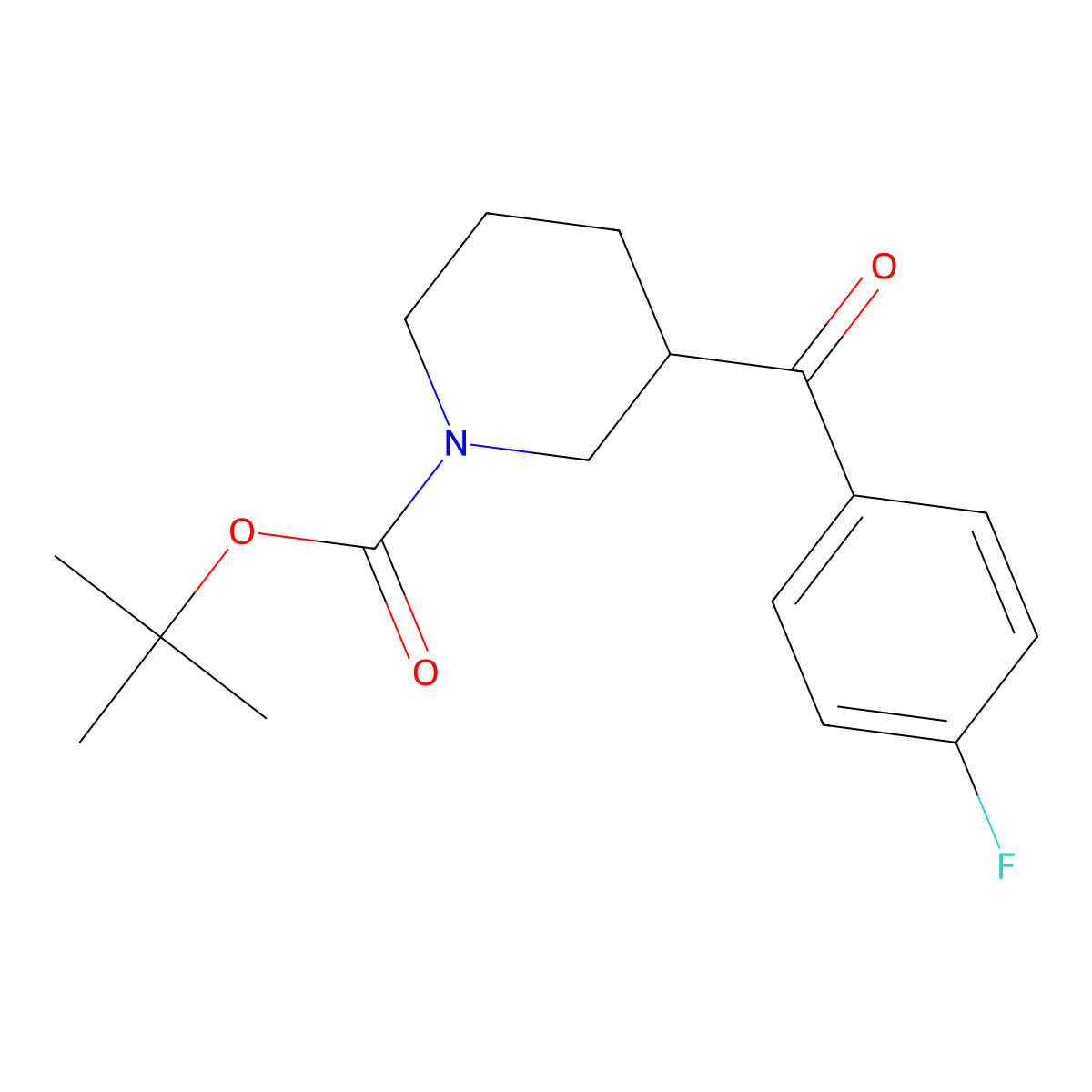 Tert-butyl 3-(4-fluorobenzoyl)piperidine-1-carboxylate molecular structure, CAS 639468-31-8