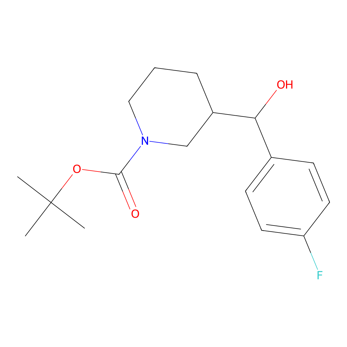 tert-Butyl 3-[(4-fluorophenyl)(hydroxy)methyl]piperidine-1-carboxylate molecular structure, CAS 639468-33-0