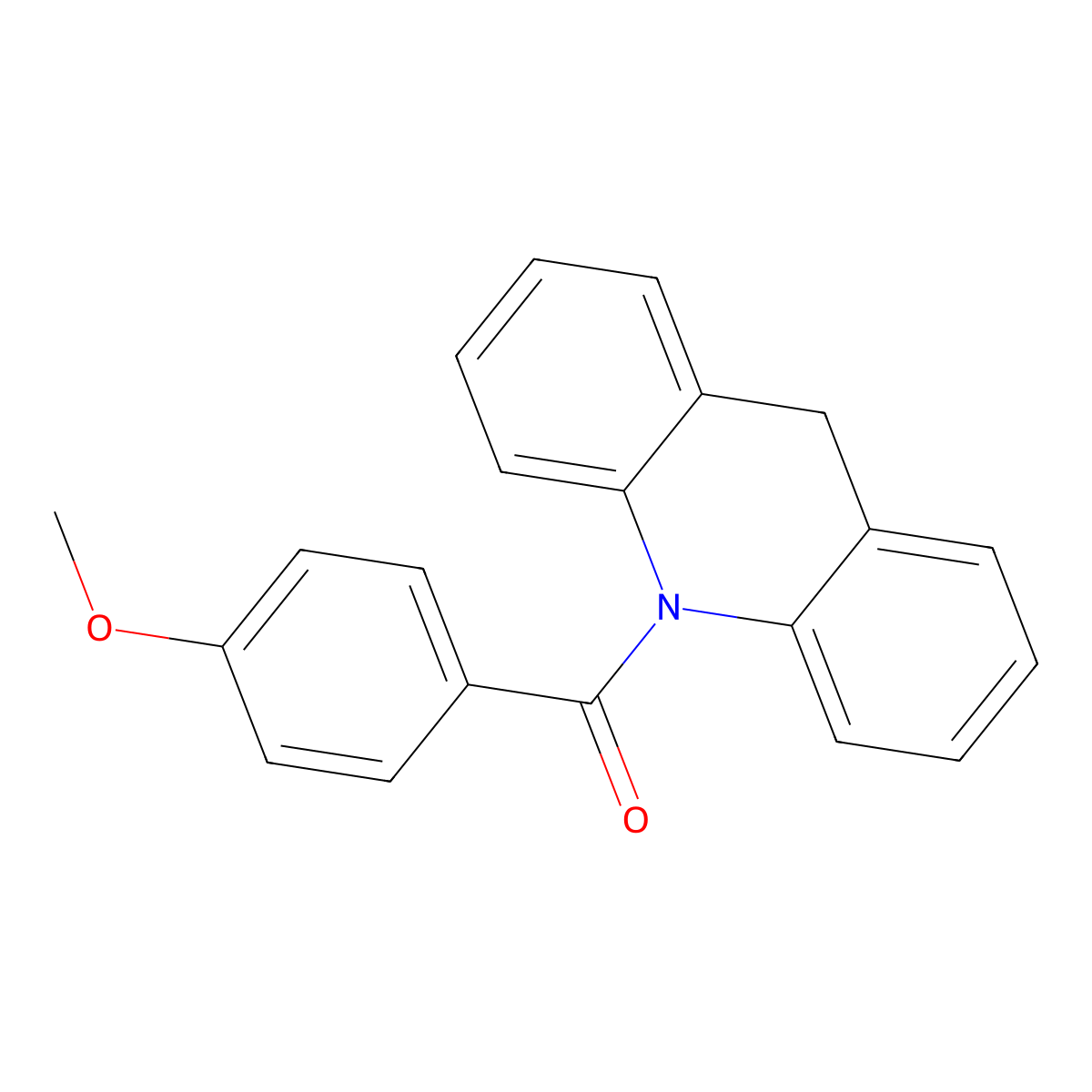 Acridine, 9,10-dihydro-10-(4-methoxybenzoyl)- molecular structure, CAS 63949-13-3