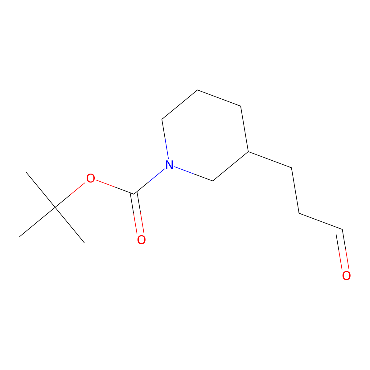 tert-Butyl 3-(3-oxopropyl)piperidine-1-carboxylate molecular structure, CAS 639492-14-1