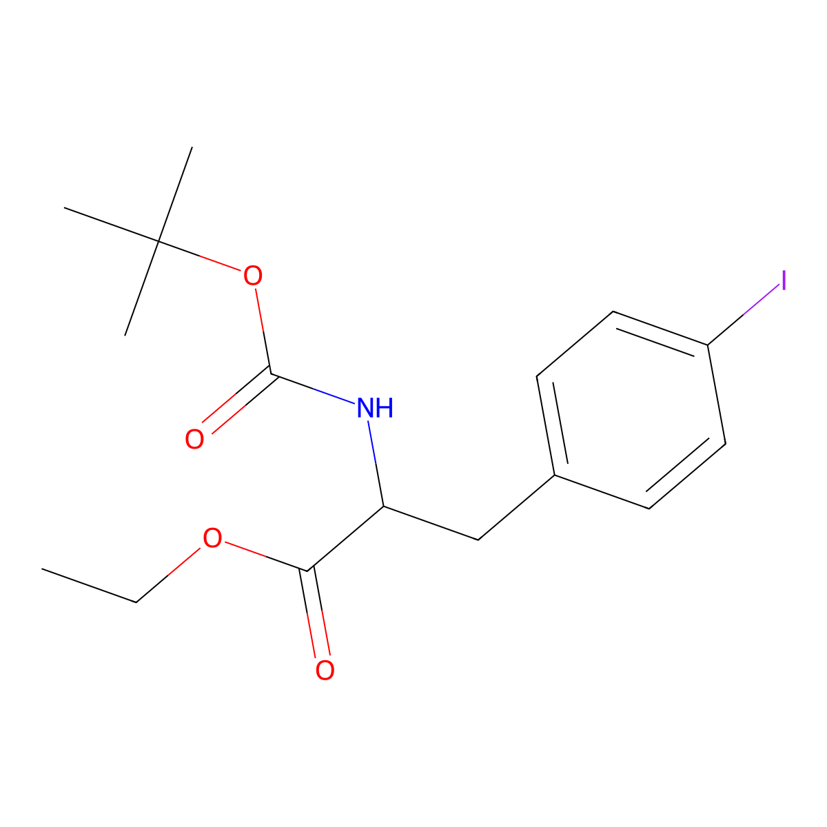N-Boc-4-iodo-DL-phenylalanine ethyl ester molecular structure, CAS 639495-97-9