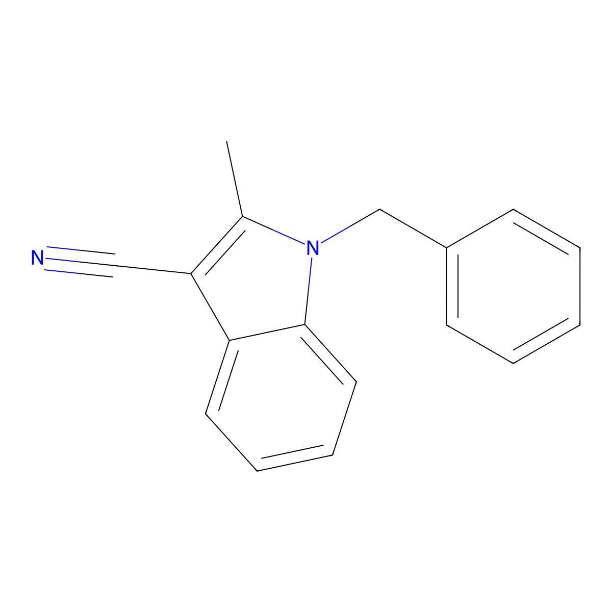 1-Benzyl-2-methyl-1H-indole-3-carbonitrile molecular structure, CAS 639499-85-7