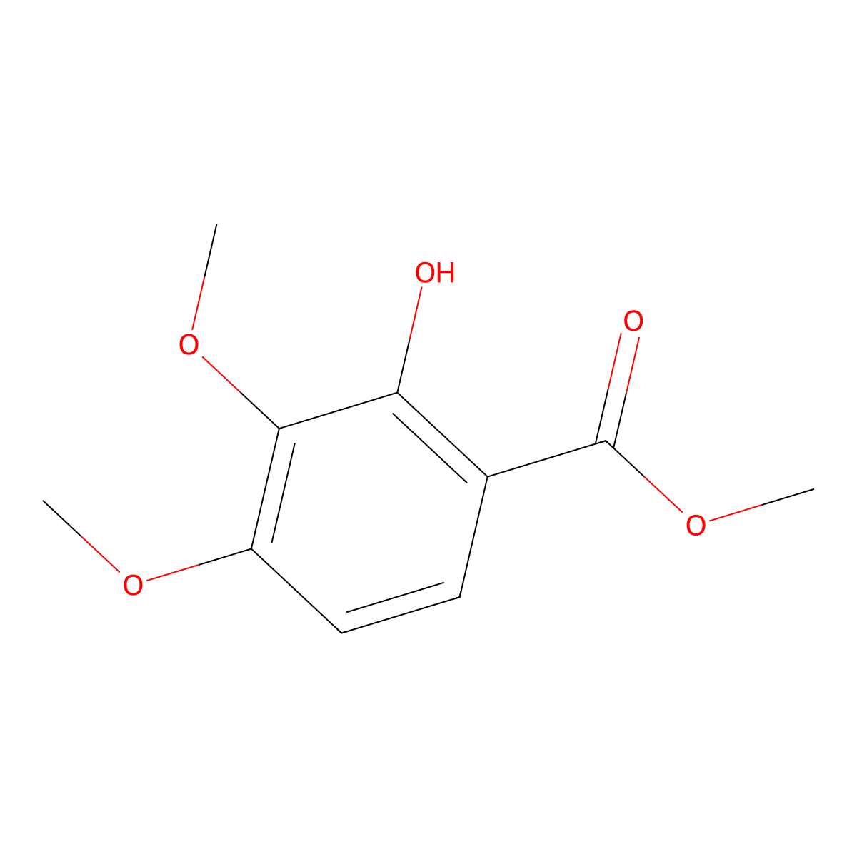 Methyl 2-hydroxy-3,4-dimethoxybenzoate molecular structure, CAS 6395-23-9
