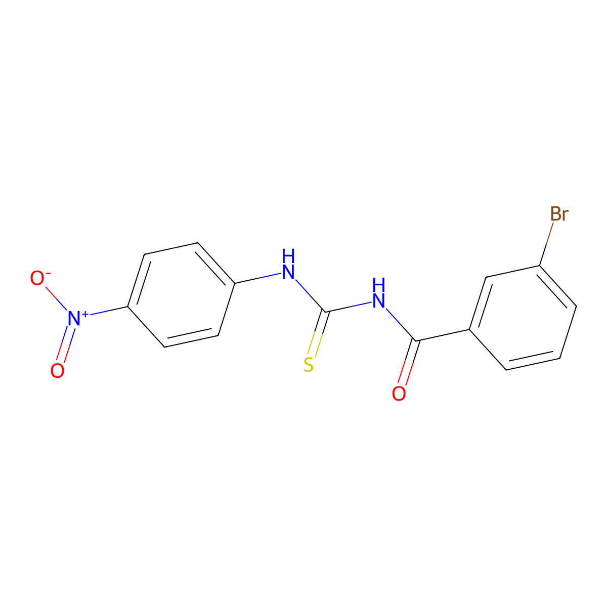 3-bromo-N-[(4-nitrophenyl)carbamothioyl]benzamide molecular structure, CAS 6395-69-3