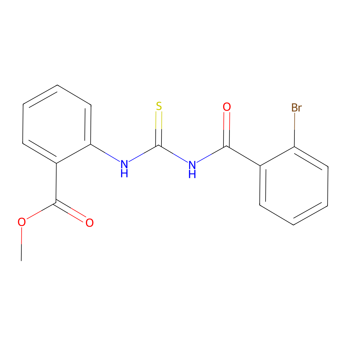 Methyl 2-({[(2-bromophenyl)carbonyl]carbamothioyl}amino)benzoate molecular structure, CAS 6395-71-7