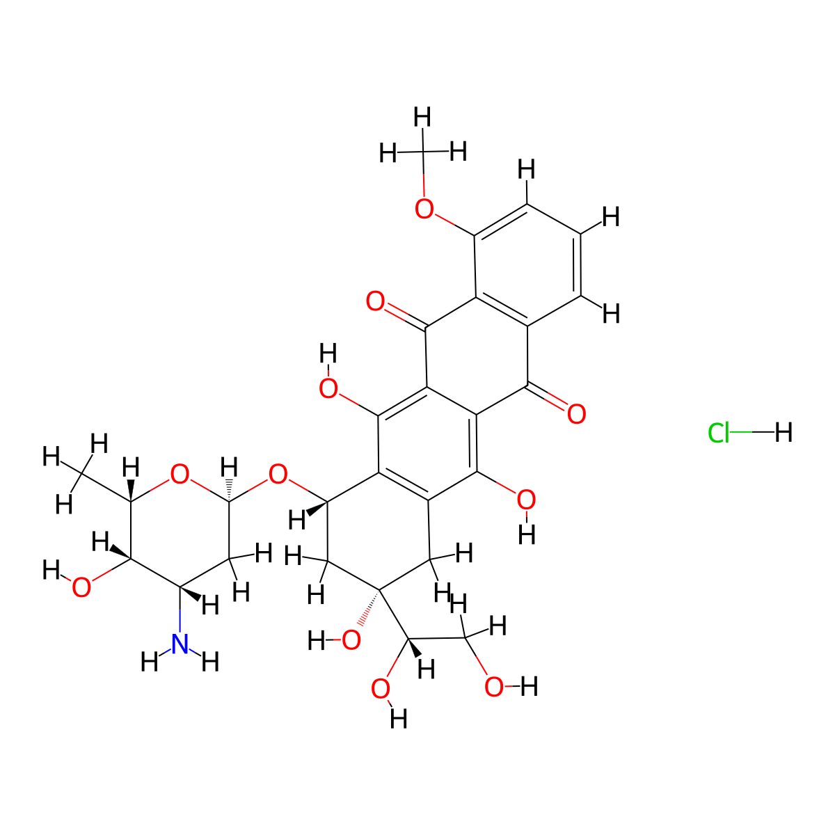 Doxorubicinol hydrochloride molecular structure, CAS 63950-05-0
