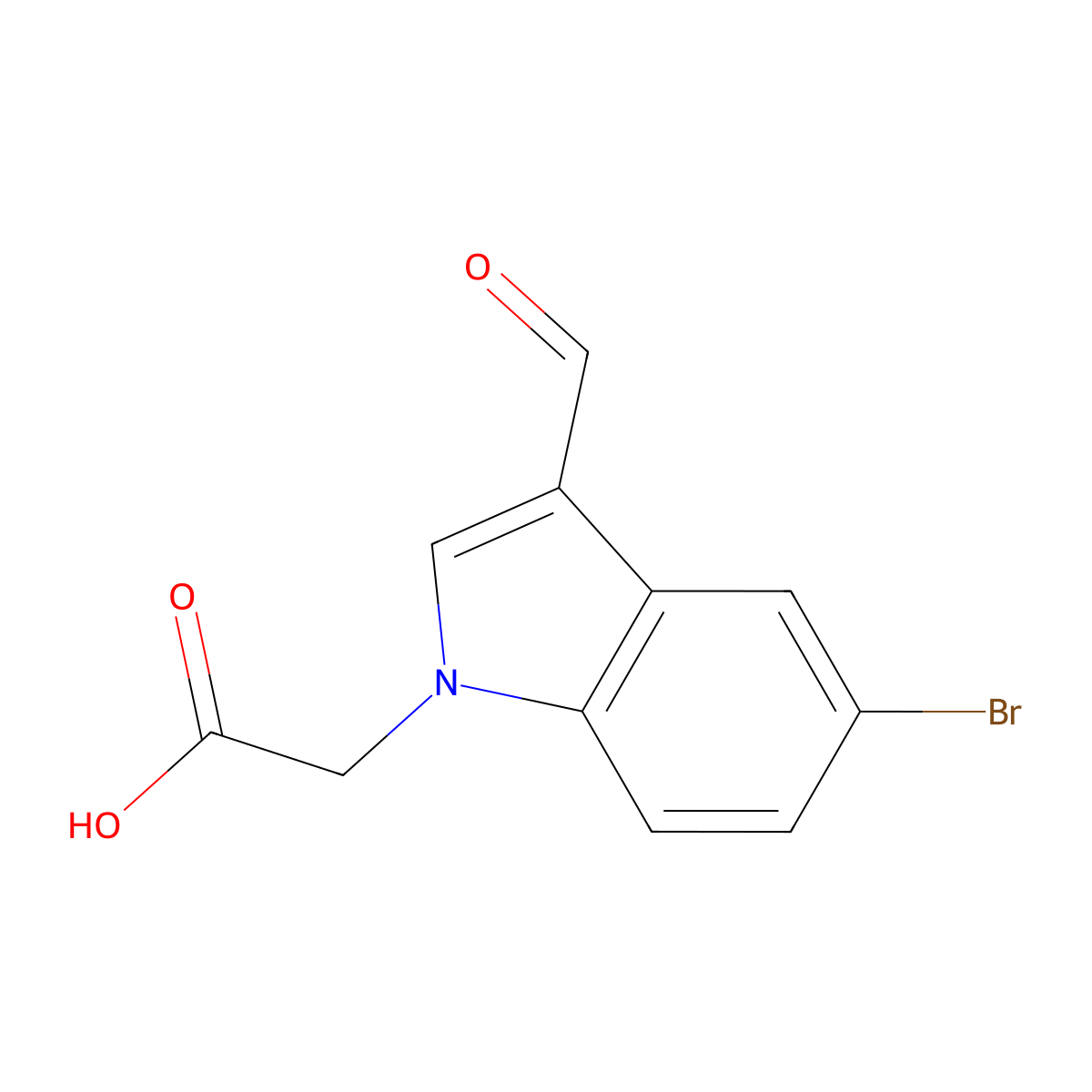 2-(5-bromo-3-formyl-1H-indol-1-yl)acetic acid molecular structure, CAS 639507-35-0