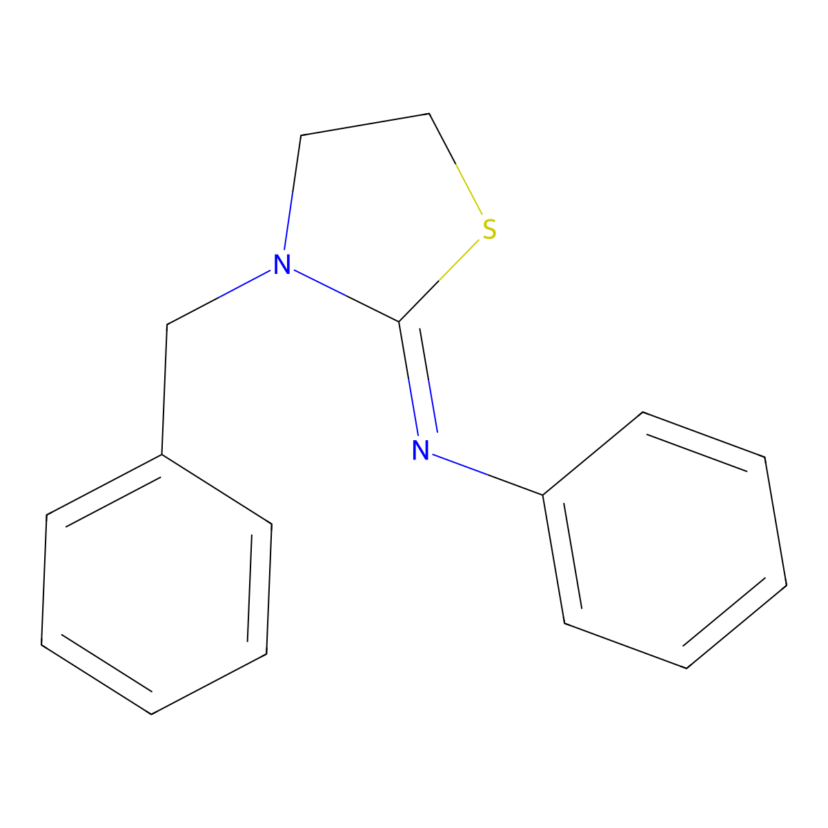N-(2-(3-Benzylthiazolidylidene))aniline molecular structure, CAS 63951-05-3