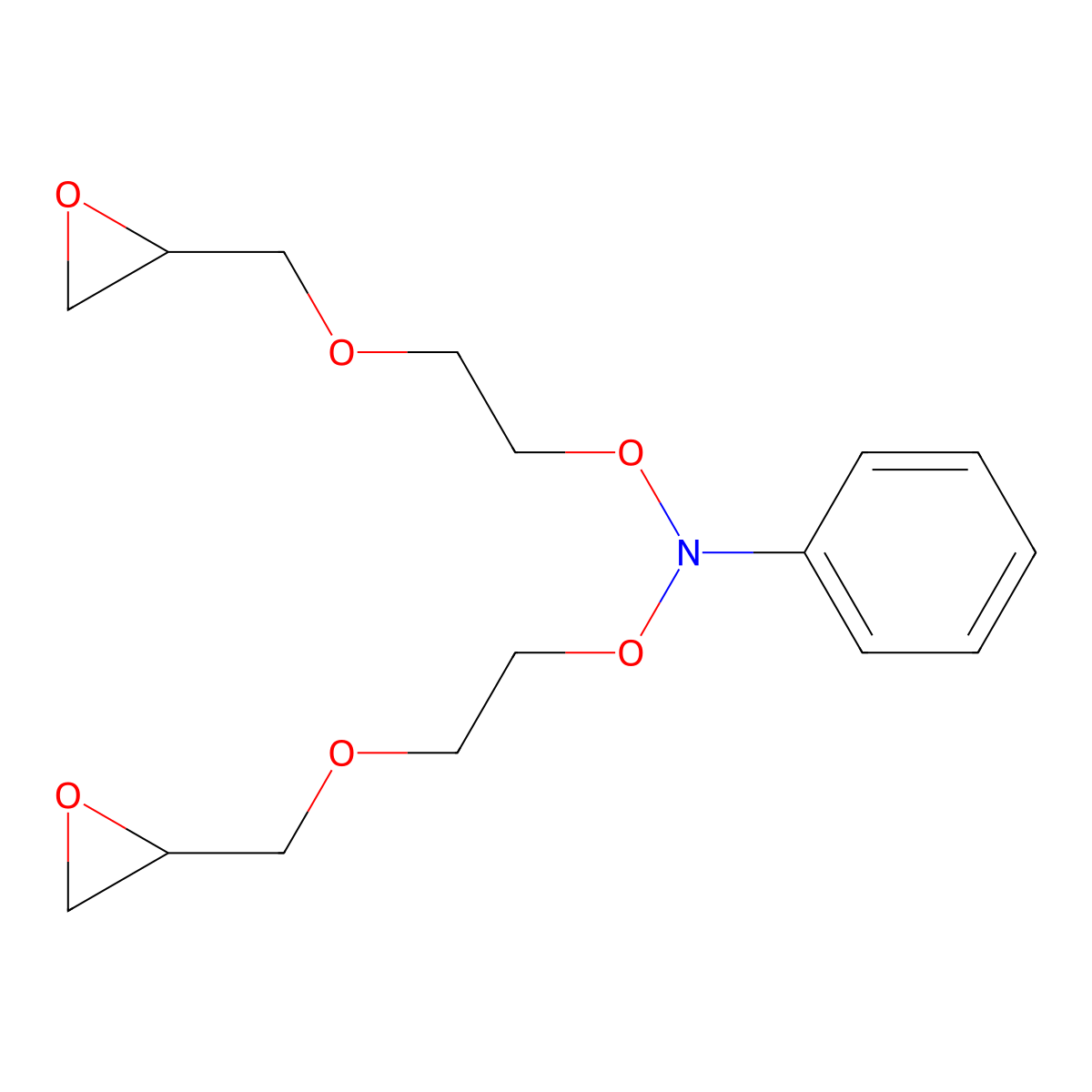 N,N-Bis(2-(2,3-epoxypropoxy)ethoxy)aniline molecular structure, CAS 63951-08-6