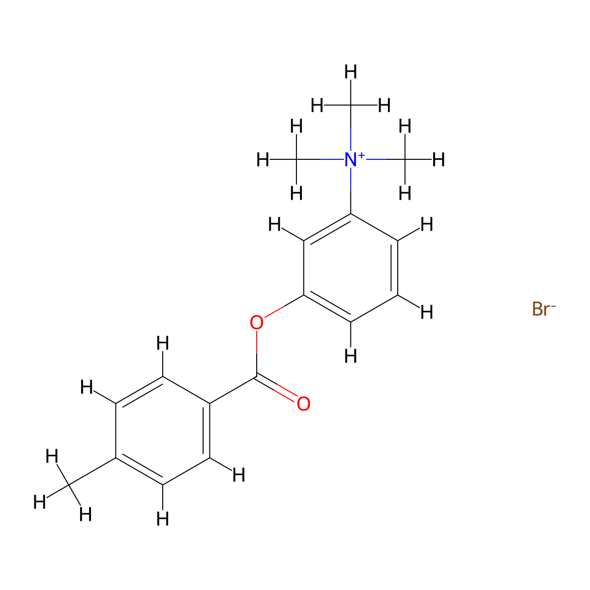 Ammonium, (3-hydroxyphenyl)trimethyl-, bromide, p-toluate (ester) molecular structure, CAS 63951-42-8