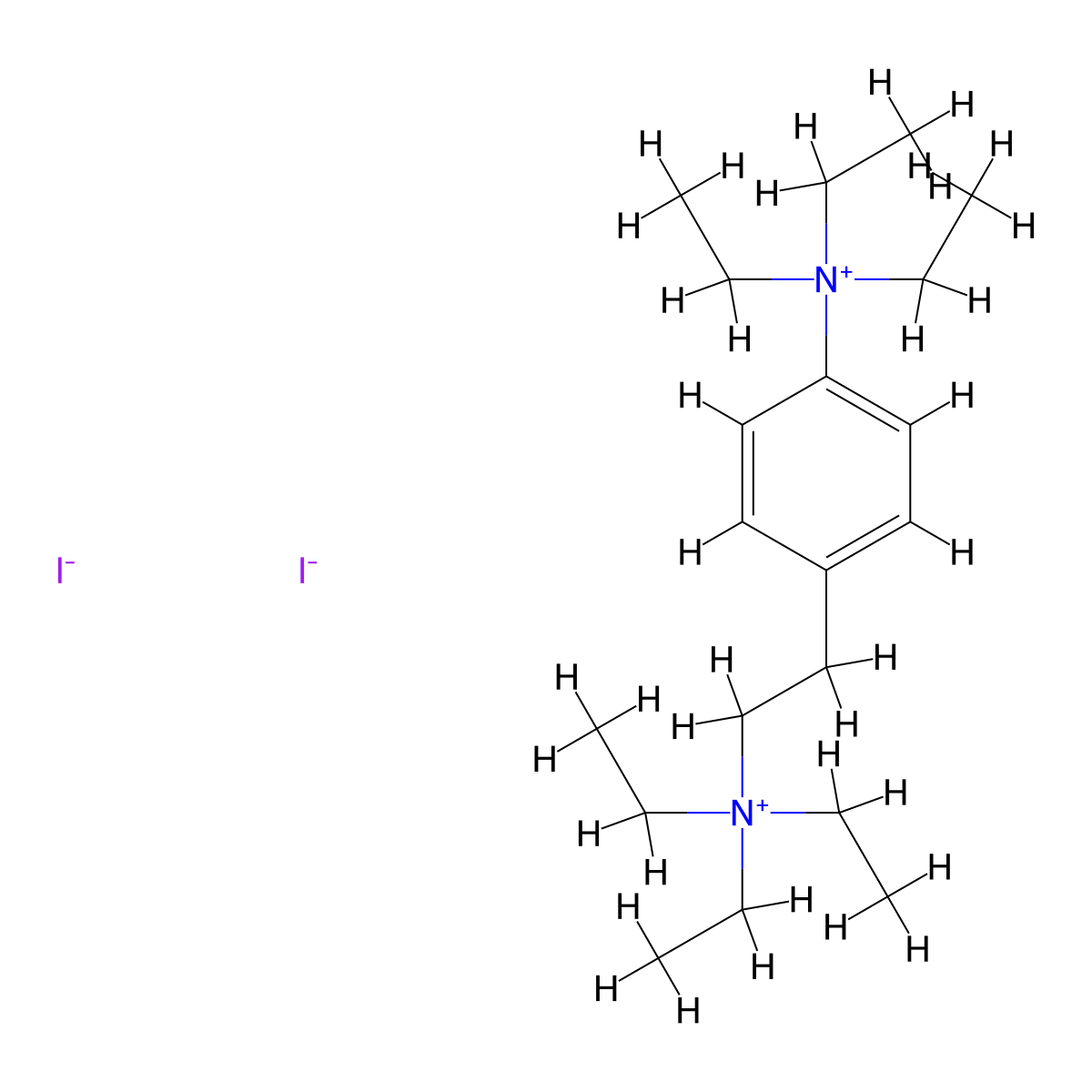 Ammonium, ((p-triethylammonio)phenethyl)triethyl-, diiodide molecular structure, CAS 63951-43-9