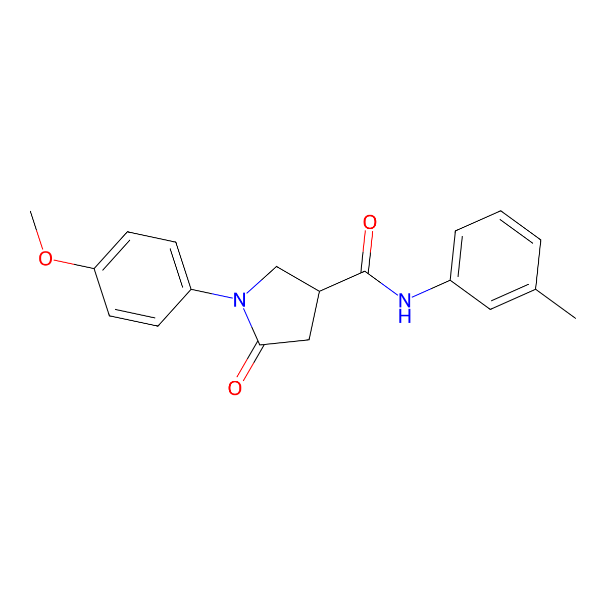 1-(4-methoxyphenyl)-N-(3-methylphenyl)-5-oxopyrrolidine-3-carboxamide molecular structure, CAS 639511-30-1