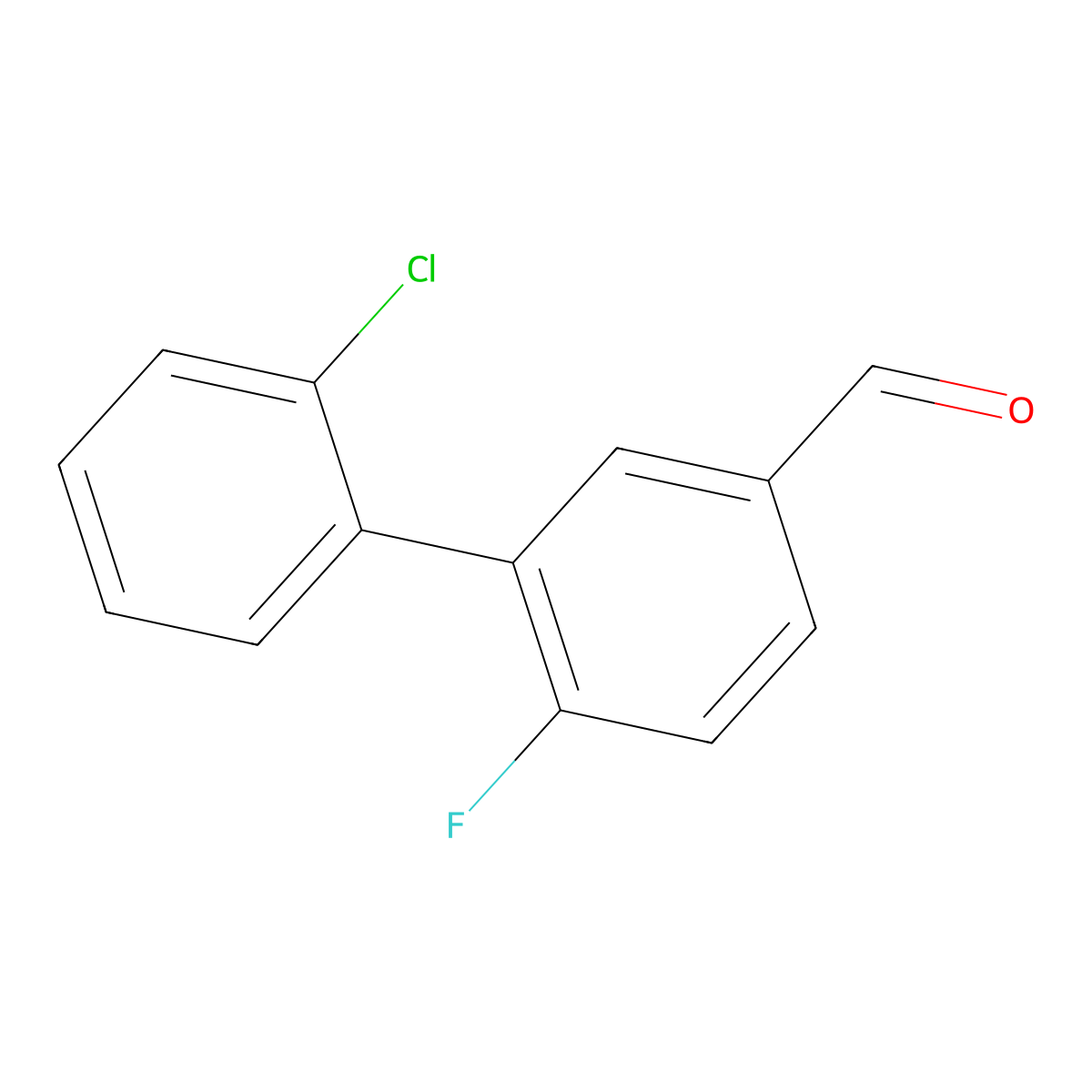 3-(2-Chlorophenyl)-4-fluorobenzaldehyde molecular structure, CAS 639517-79-6