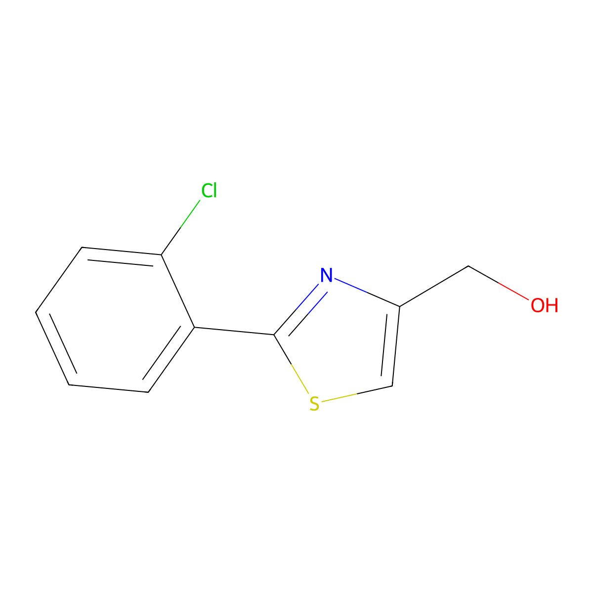 (2-(2-Chlorophenyl)thiazol-4-yl)methanol molecular structure, CAS 639517-86-5
