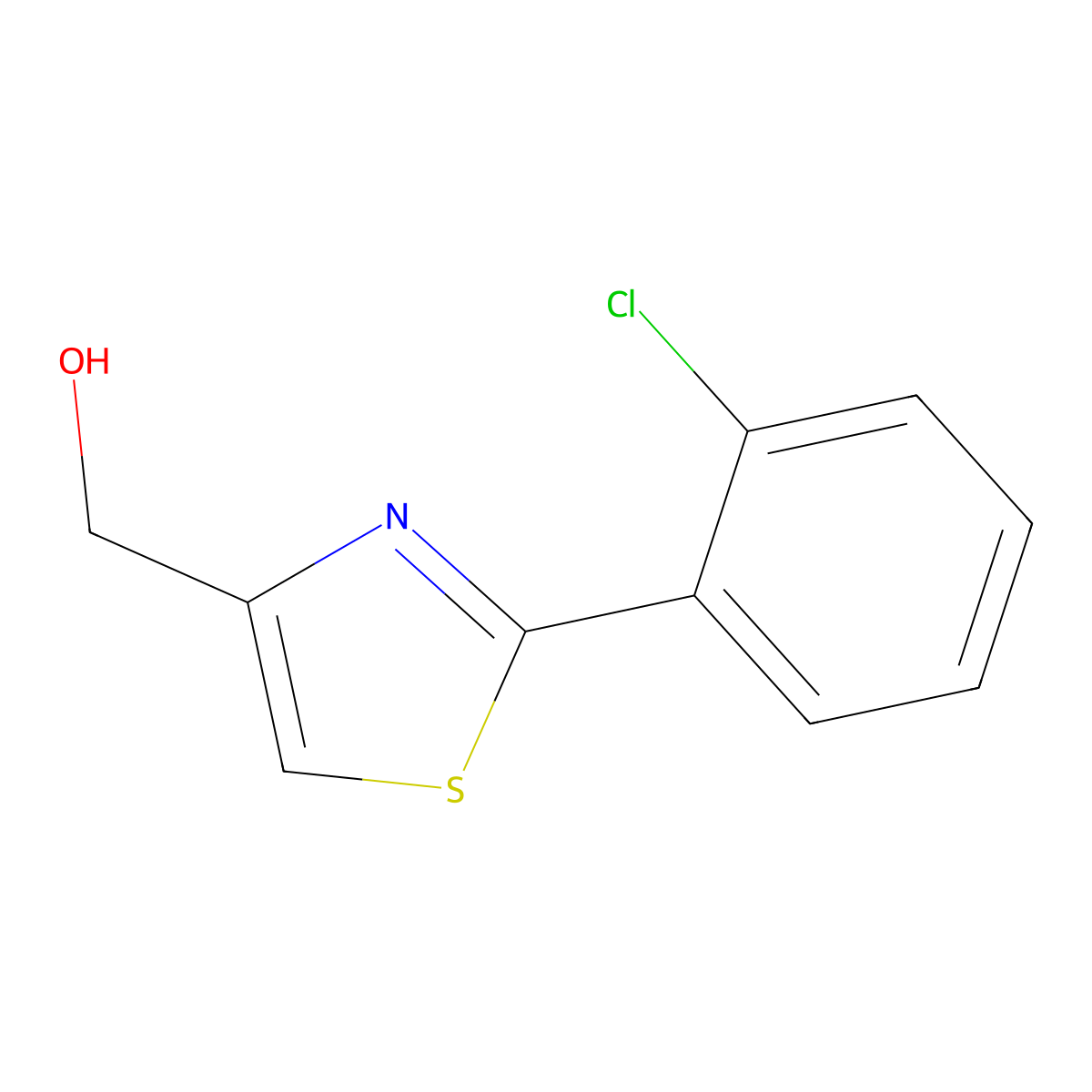 (2-(2-Chlorophenyl)thiazol-4-yl)methanol molecular structure, CAS 639517-86-5