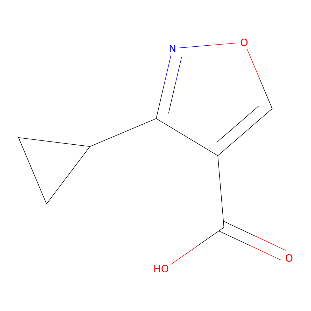 3-Cyclopropyl-1,2-oxazole-4-carboxylic acid molecular structure, CAS 639523-17-4