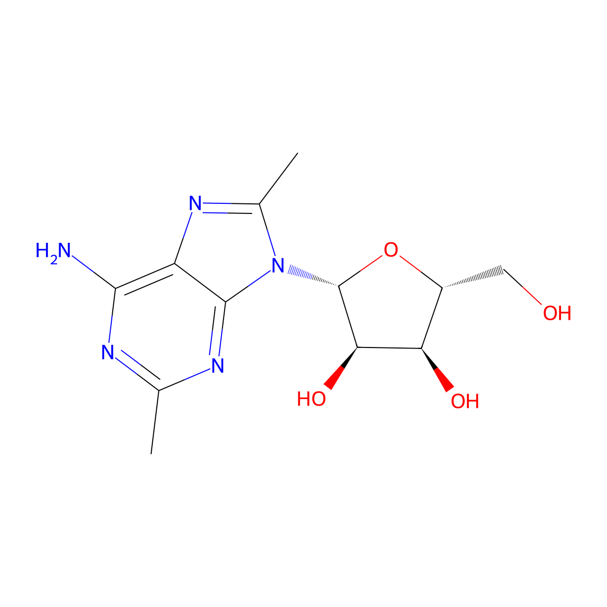 2,8-Dimethyladenosine molecular structure, CAS 63954-66-5