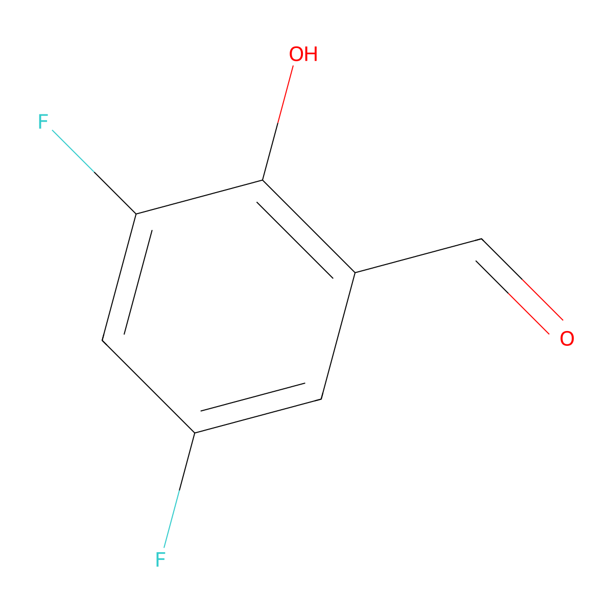 3,5-Difluoro-2-hydroxybenzaldehyde molecular structure, CAS 63954-77-8
